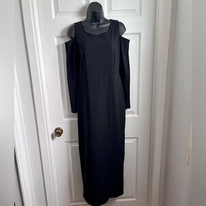 Vintage Yessica Dress Cutout shoulder Black Maxi Women Small fitted cocktail